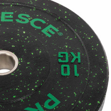 Бамперні диски із структурної гуми Record Bumper Plates 51мм, 10кг, чорний-зелений, код: TA-4782-10