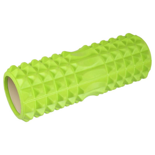 Ролер масажний циліндр (ролик мфр) FitGo Grid Spine Roller 330x130 мм, салатовий, код: FI-5847_LG