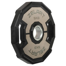 Диски гумові 2 Handle металева втулка Zelart 51мм, 5кг, чорний-сірий, код: TA-4792-5