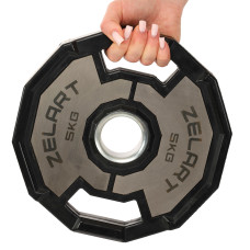Диски гумові 2 Handle металева втулка Zelart 51мм, 5кг, чорний-сірий, код: TA-4792-5