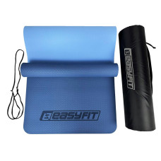 Килимок для йоги та фітнеса двошаровий + чохол EasyFit TPE+TC 1830x610x6мм, синій з блакитним, код: EF-1924s-BLB-EF