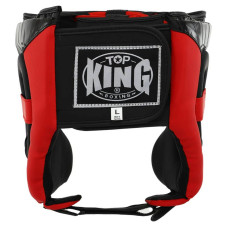 Шолом боксерський у мексиканському стилі Top King M чорний-червоний, код: BO-9794_MR