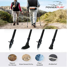 Палиці для скандинавської ходьби PowerPlay Lykke 80-135 см (пара), код: PP_9104_LYKKE