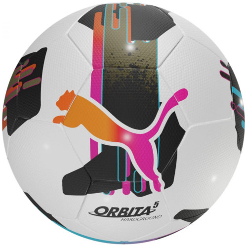 М"яч футбольний тренувальний Puma Orbita 5 TB Hardground №5, білий-чорний-рожевий, код: 4067981499809
