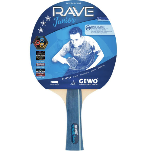 Ракетка для настільного тенісу Gewo Rave Junior FL, код: 931319-SVA