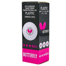 Набір м"ячів для настільного тенісу Butterfly 3* 3шт, білий, код: 95710270-S52