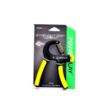 Еспандер кистьовий PowerPlay Strength Grip з регульованим навантаженням 10-40 кг, чорно-жовтий, код: PP_4323_Bl/Yellow