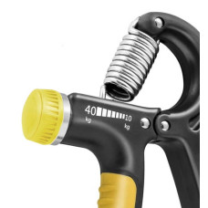 Еспандер кистьовий PowerPlay Strength Grip з регульованим навантаженням 10-40 кг, чорно-жовтий, код: PP_4323_Bl/Yellow