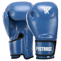 Боксерські рукавиці шкіряні Fistrage 10oz, синій, код: VL-4295_10BL