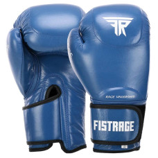 Боксерські рукавиці шкіряні Fistrage 10oz, синій, код: VL-4295_10BL