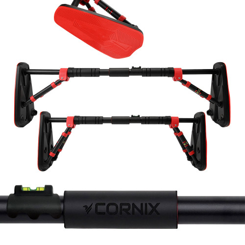 Турнік розсувний Cornix Elite+ 65-90 см, чорний-червоний, код: XR-0293