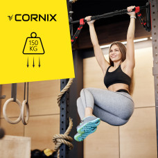 Турнік розсувний Cornix Elite+ 65-90 см, чорний-червоний, код: XR-0293