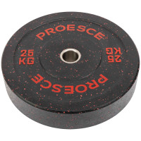 Бамперні диски із структурної гуми Record Bumper Plates 51мм, 25кг, чорний-червоний, код: TA-4782-25