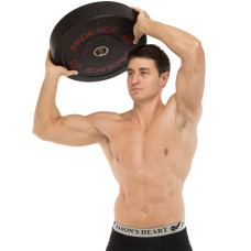 Бамперні диски із структурної гуми Record Bumper Plates 51мм, 25кг, чорний-червоний, код: TA-4782-25