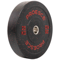 Бамперні диски із структурної гуми Record Bumper Plates 51мм, 25кг, чорний-червоний, код: TA-4782-25