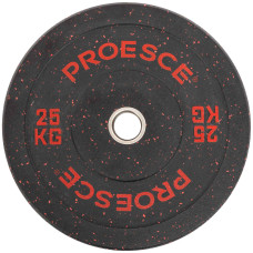 Бамперні диски із структурної гуми Record Bumper Plates 51мм, 25кг, чорний-червоний, код: TA-4782-25