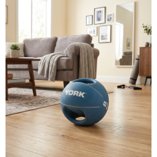 М'яч медбол 8кг York Fitness із двома ручками синій, код: 20014961807343
