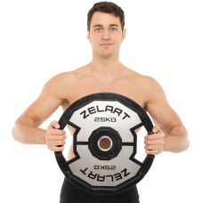 Диски гумові 2 Handle металева втулка Zelart 51мм, 25кг, чорний-сірий, код: TA-4792-25