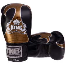 Рукавички боксерські Top King Empower шкіряні 12 унцій, чорний-золотий, код: TKBGEM-01_12BK-S52