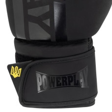 Боксерські рукавиці PowerPlay Ukraine 14 унцій, чорний, код: PP_3021_14oz_Black