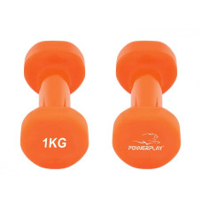 Гантель вінілова PowerPlay 2х1 кг, помаранчевий, код: PP_4103_2*1kg