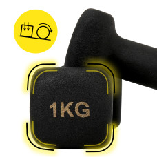 Гантелі вінілові Cornix Square 2x1 кг, чорний, код: XR-0406