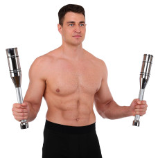 Булава сталева для кросфіту розсувна Adjustable Macebell Mdbuddy 1шт, 12кг, хром, код: FI-2513-S52