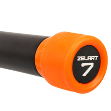 Бодібар Zelart Body Bar 7 кг, чорний-помаранчевий, код: FI-4776-7