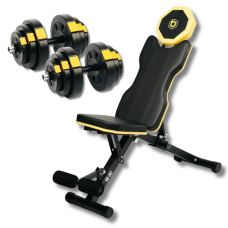 Набір Besport PowerPro гантелі 2х18,5кг з лавою WB-002, код: 00-G00000418