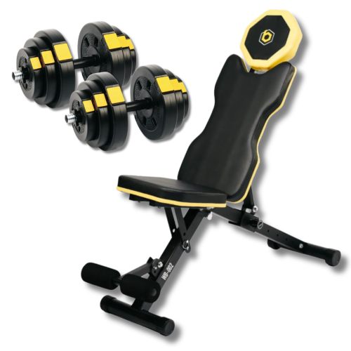 Набір Besport PowerPro гантелі 2х18,5кг з лавою WB-002, код: 00-G00000418