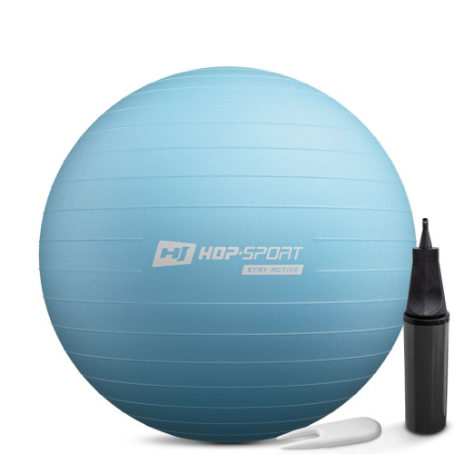 Фітбол Hop-Sport 65см блакитний + насос, код: 5902308235861