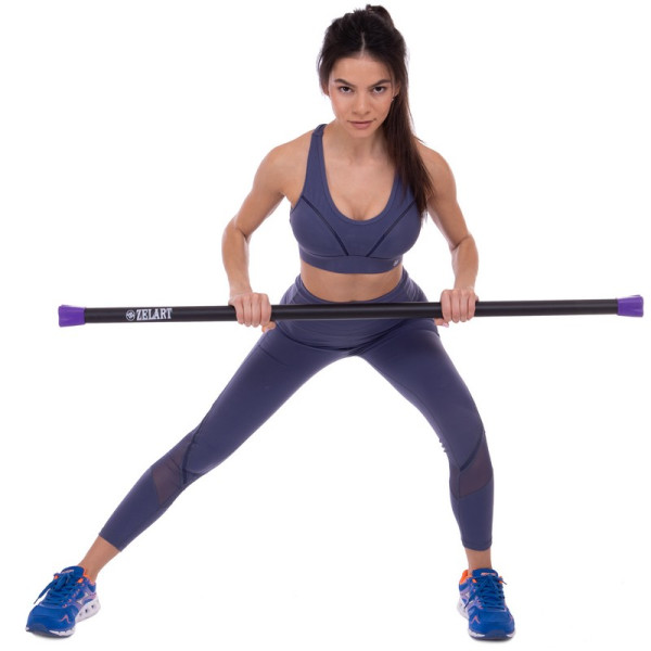 Бодібар Zelart Body Bar 6кг, черный-фиолетовый, код: FI-1251-6-S52