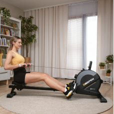 Гребний тренажер Hop-Sport HS-080R Aspen магнітний чорно-золотистий, код: 5902308237544