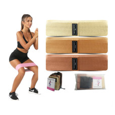 Набір тканинних еспандерів Generation Fitness Hip resistance band 3 шт (коричневий), код: 523488-AX