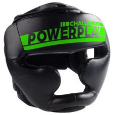 Боксерський шолом тренувальний PowerPlay L, чорний-зелений, код: PP_3048_L_Bl/Green