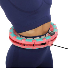 Обруч розумний масажний не розбірний Zelart Smart Weighted Hulа бірюзовий-рожевий, код: FI-9659-S52