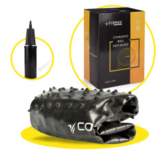 М'яч для фітнесу (фітбол) Cornix 55 см напівмасажний Anti-Burst Black, код: XR-0458