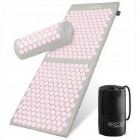 Килимок акупунктурний з валиком 4FIZJO Classic Mat XL Аплікатор Кузнєцова Grey/Pink, код: P-5907739313294