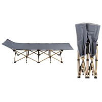 Розкладачка Camping 187х66х37см, сірий, код: HX-8001-1G