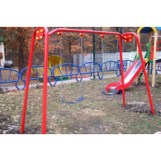 Гойдалка подвійна на ланцюгах InterAtletika 3101х985х1992 мм, код: TE407-SM