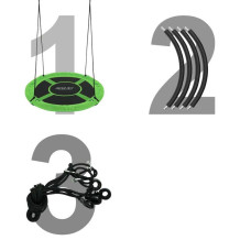 Гойдалка-гніздо кругла 4FIZJO L 100 см Black/Green, код: P-5907739314512