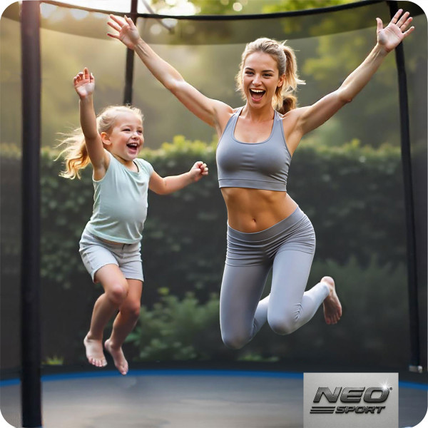 Батут Neo-Sport NS-06Z221 з зовнішньою сіткою 6 футів 183 см, чорно-синій, код: DM-NS-06Z221-IN