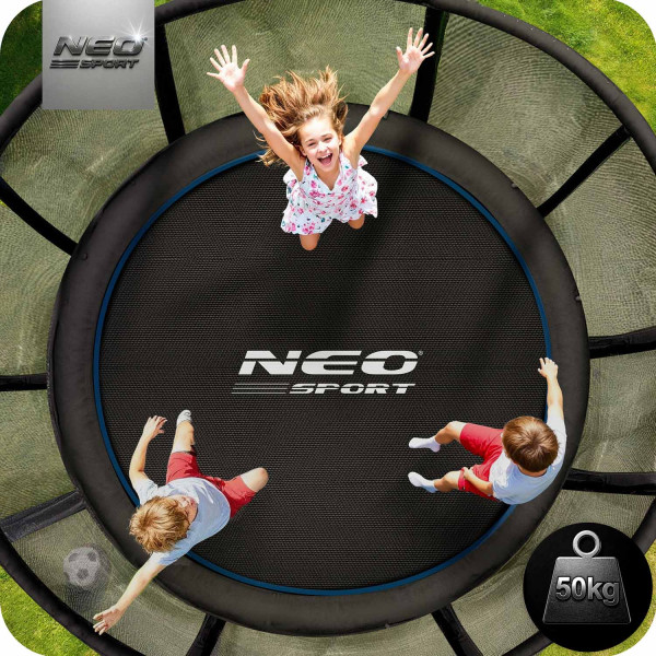Батут Neo-Sport NS-06Z221 з зовнішньою сіткою 6 футів 183 см, чорно-синій, код: DM-NS-06Z221-IN