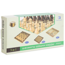 Шахи, шашки, нарди 3 в 1 ChessTour, код: W3015