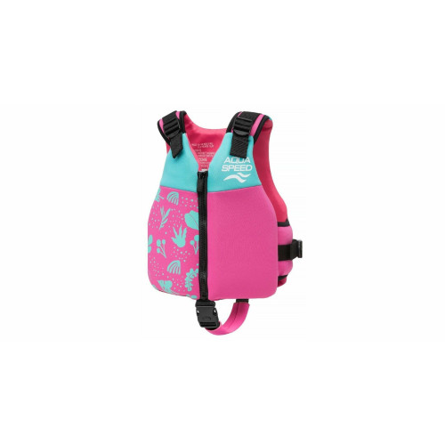 Жилет для плавання дитячий Aqua Speed Safe Splash 19-30 кг, бірюзовий-рожевий, код: 5905718611256