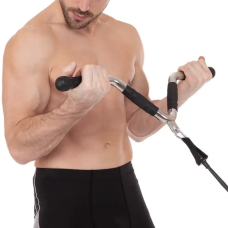 Ручка для тяги York Fitness V-подібна багатофункціональна з гумовими рукоятками, хром, код: 00014961361643