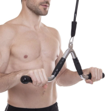 Ручка для тяги York Fitness V-подібна багатофункціональна з гумовими рукоятками, хром, код: 00014961361643