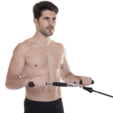 Ручка для тяги York Fitness V-подібна багатофункціональна з гумовими рукоятками, хром, код: 00014961361643
