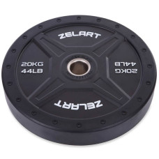 Бамперні диски для кроссфіта Zelart Bumper Plates 20 кг, чорний, код: TA-2258-20-S52