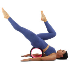 Колесо для йоги масажне FitGo Wheel Yoga 230 мм, чорний-малиновий, код: FI-6205_BKP
